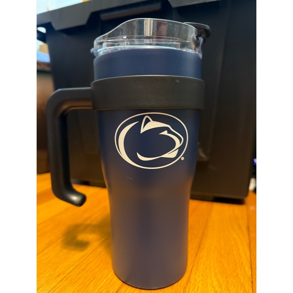 Penn State Nittany Lions Navy Blue Insulated Travel Tumbler Mug with Handle Lid